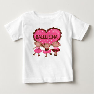 T-shirts Vestido sem mangas para menina de ballet de macaco