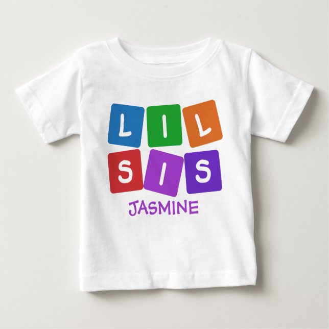 T-shirts Vestuário do Little Sis PERSONALIZADO NAME (Frente)