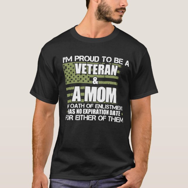 T-SHIRTS VETERANO ORGULHOSO & UMA MAMÃ (Frente)