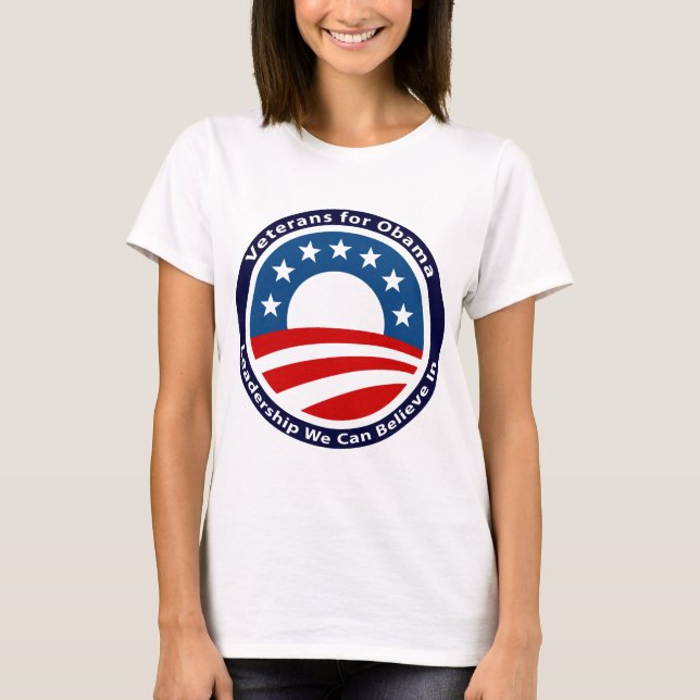T-shirts veteranos para obama (Frente)