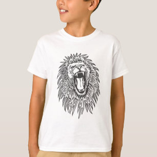 T-shirts vetor preto-branco-leão