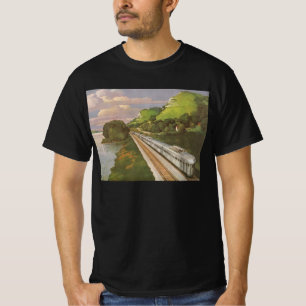 T-shirts Viagem de Trem Antigo, Locomotiva no Campo