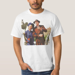 T-shirts Viagens Antigas, Turistas em Viagem de Férias em P