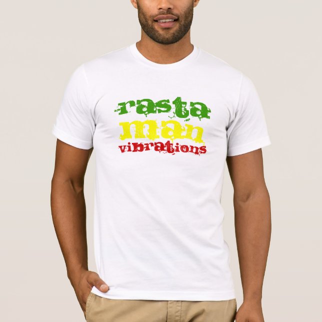 T-shirts Vibrações do homem de Rasta (Frente)