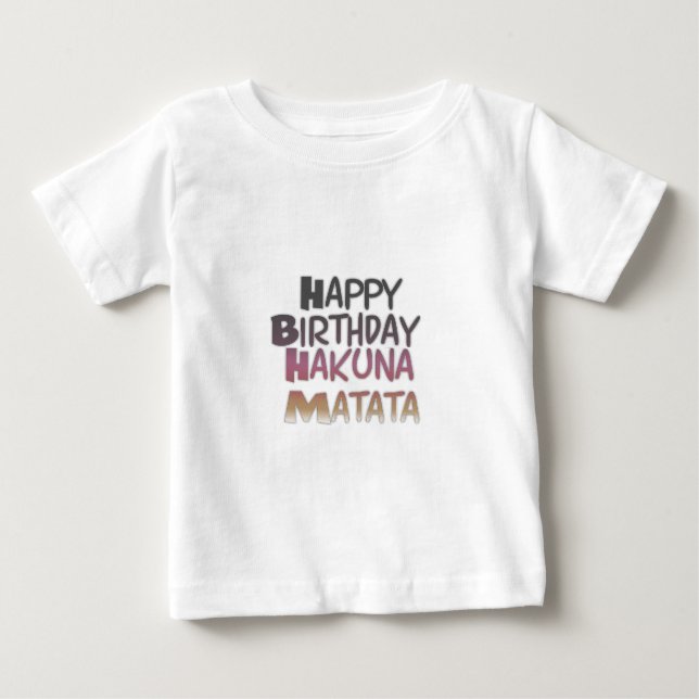 T-shirts Vibrante Feliz Aniversário Hakuna Matata Design (Frente)