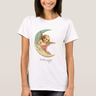 T-shirts Victorian do vintage da menina da lua do anjo da