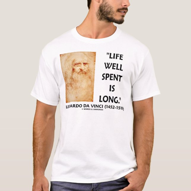T-shirts Vida Bem Vivida é Longa (Citação de Leonardo da Vi (Frente)