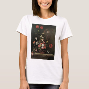 T-shirts Vida Morta Barroca Floral Flores Antigas em Vaso