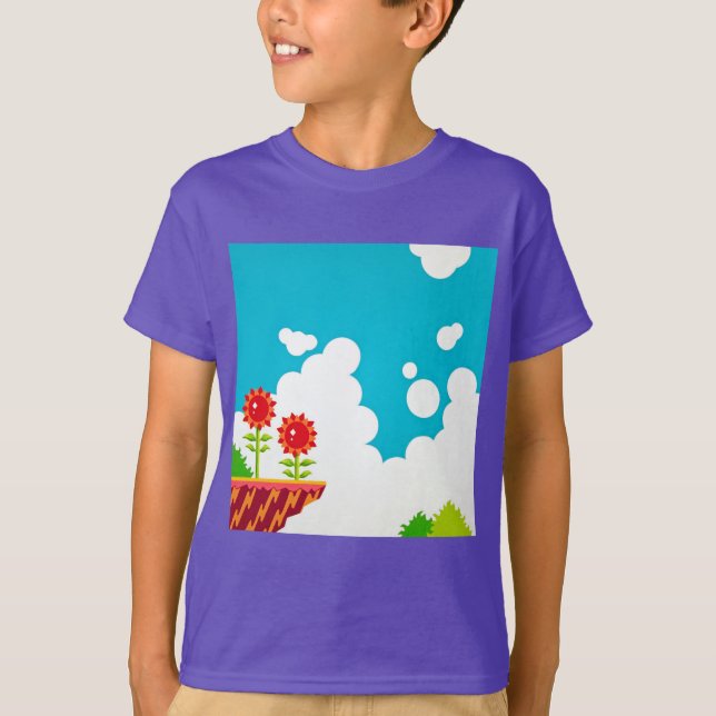 T-shirts Vídeo Retro De Jogo De 8 Bits Inspirado Para Crian (Frente)