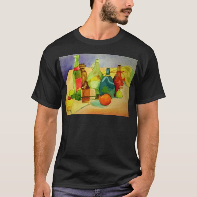 T-shirts Vidro Frasco Aquarela (Frente)
