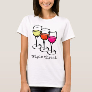 T-shirts Vidros de vinho triplos da ameaça