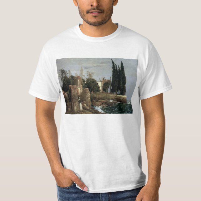 T-shirts Villa By Sea by Arnold Bocklin, Symbolism Art (Frente)