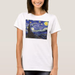 T-shirts Vincent Van Gogh - A Bela Arte da Noite Estrelada<br><div class="desc">Vincent Van Gogh é a Noite Estrelada. Petróleo na canvas de 1889, Starry Night foi pintado enquanto Van Gogh estava no asilo em Santo-Remy, França, e é considerado uma de suas maiores obras-primas. Embora seja uma cena noturna, foi pintada durante o dia e representa a vista da janela no quarto...</div>