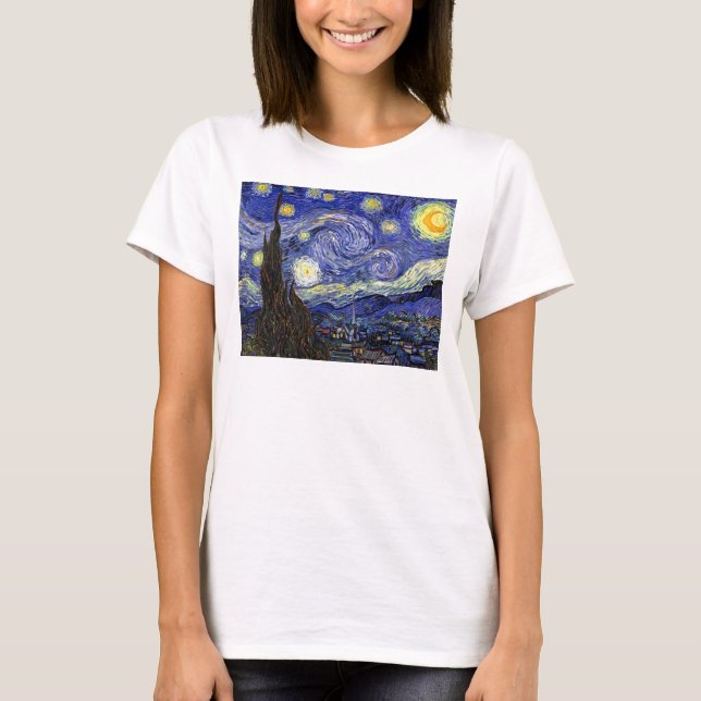 T-shirts Vincent Van Gogh - A Bela Arte da Noite Estrelada (Frente)