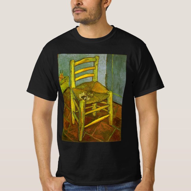 T-shirts Vincent van Gogh - A Cadeira de Vincent com seu Ca (Frente)