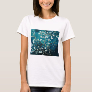 T-shirts Vincent Van Gogh Almond Blossoms Dark Teal