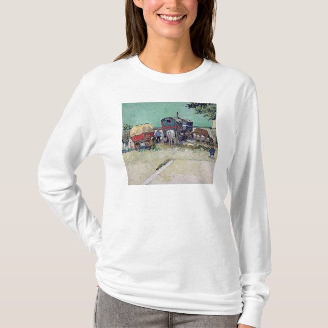 T-shirts Vincent van Gogh | as caravana, acampamento (Frente)