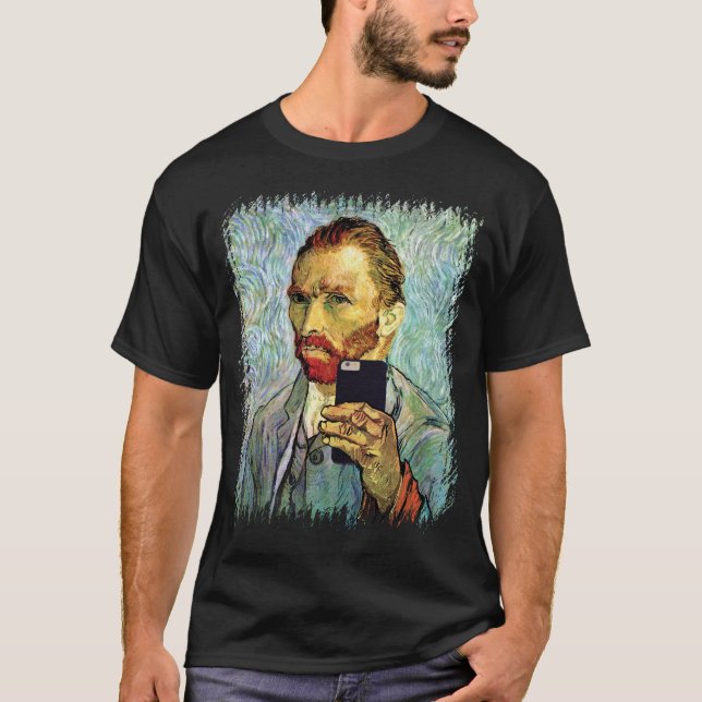 T-shirts Vincent Van Gogh Cellphone Selfie autorretrato (Frente)