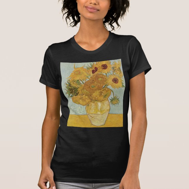 T-shirts Vincent van Gogh - girassóis - arte floral bonita (Frente)