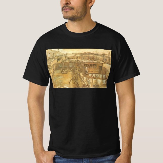 T-shirts Vincent van Gogh - Jardim do Carpenter e Lavanderi (Frente)