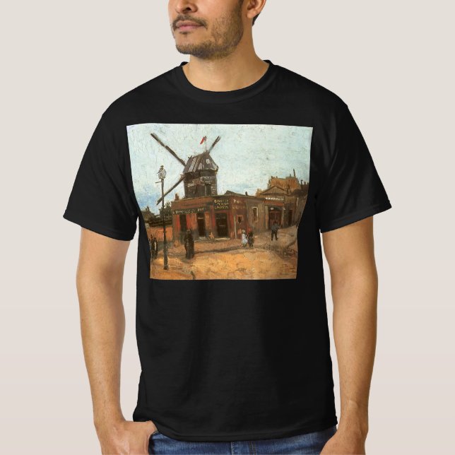 T-shirts Vincent van Gogh - Moulin de la Galette, Moinho de (Frente)