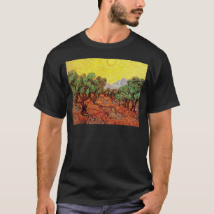 T-shirts Vincent Van Gogh - Oliveiras com Céu Amarelo