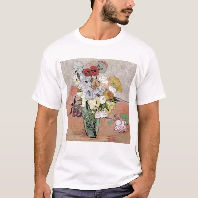 T-shirts Vincent van Gogh | Rosas e anêmonas, 1890 (Frente)