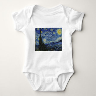 T-shirts Vincent Van Gogh Starry Night Sobre A Tinta Do Ród
