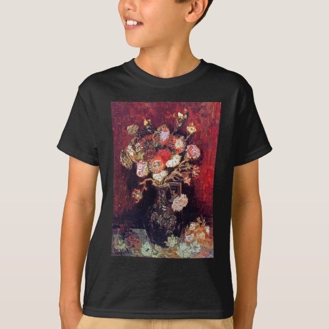 T-shirts Vincent Van Gogh - Vaso Com Ásteres E Flox (Frente)