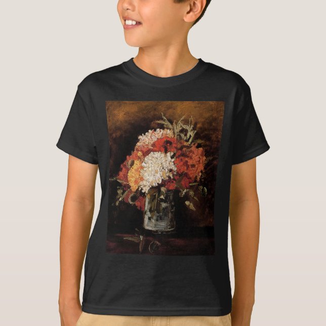 T-shirts Vincent Van Gogh - Vaso Com Cravos - Arte Fina (Frente)