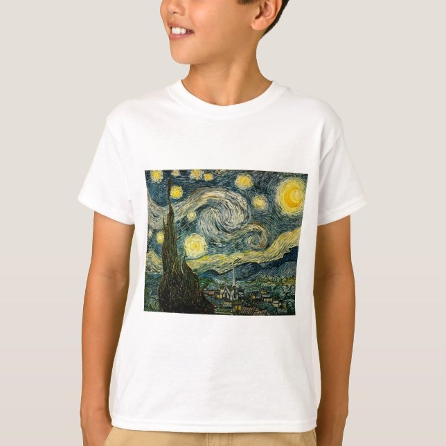 T-shirts Vincent van Gogh's The Starry Night (1889) (Frente)