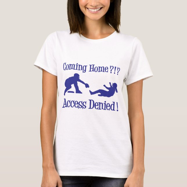 T-shirts Vindo em casa, Aceess negou, azul (Frente)