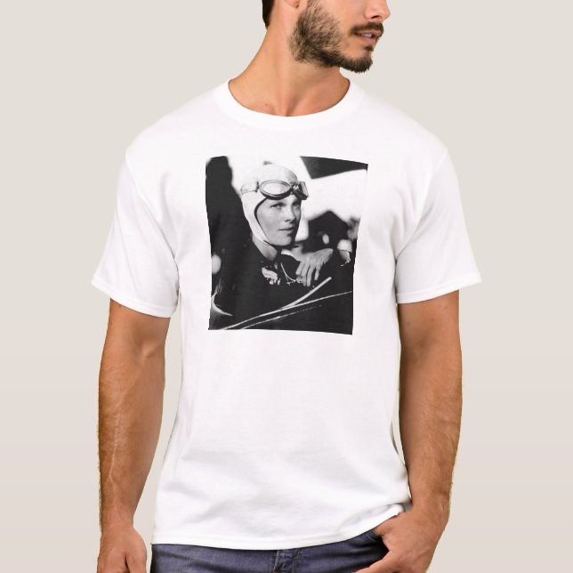 T-shirts Vintage Amelia Earhart Foto (Frente)