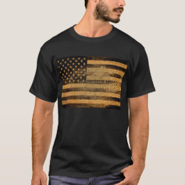 T-shirts Vintage American Flag Burlap Linen Rustic Jute