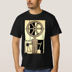 T-shirts Vintage Art Deco Business Wheel and Machine Worker