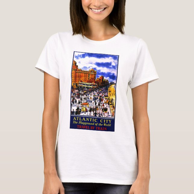 T-shirts Vintage Atlantic City Train Viagem (Frente)