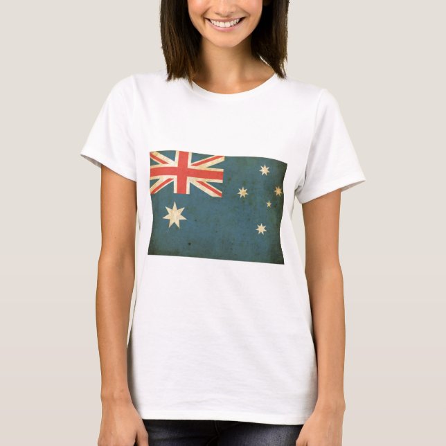 T-shirts Vintage Austrália Flag (Frente)