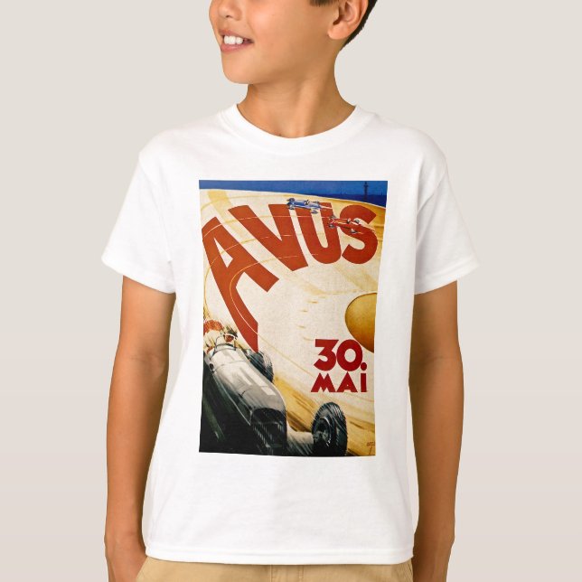 T-shirts Vintage AVUS Race Poster (Frente)
