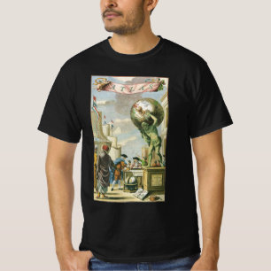 T-shirts Vintage Barroco Era Atlas Frontispece Mundo