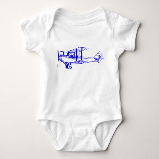 T-shirts Vintage Biplane - Azul (Frente)