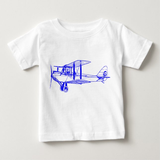 T-shirts Vintage Biplane - Azul (Frente)