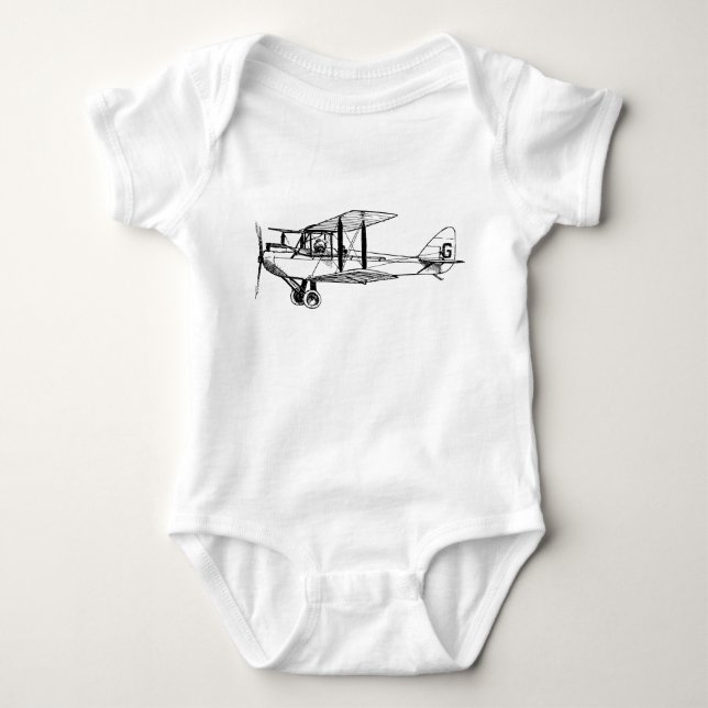 T-shirts Vintage Biplane - Preto (Frente)