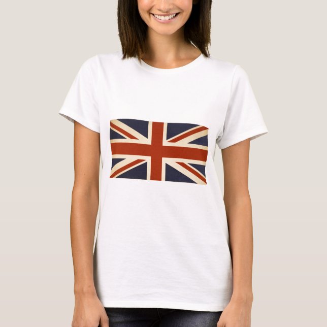 T-shirts Vintage British Union Flag (Frente)