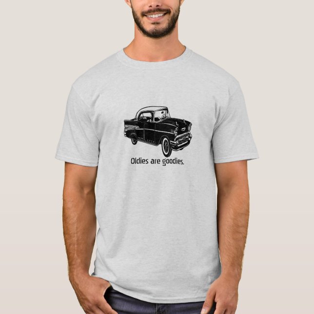 T-shirts Vintage Chevy 1957 com texto customizável (Frente)