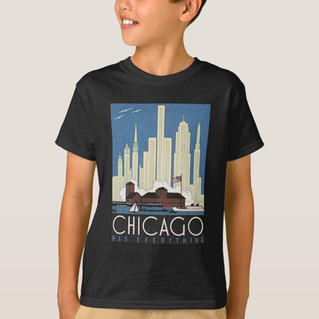 T-shirts Vintage Chicago Illinois (Frente)