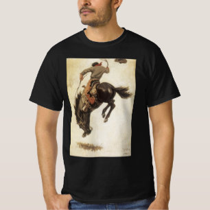 T-shirts Vintage Cowboy, Bronco Buster Study pelo NC Wyeth