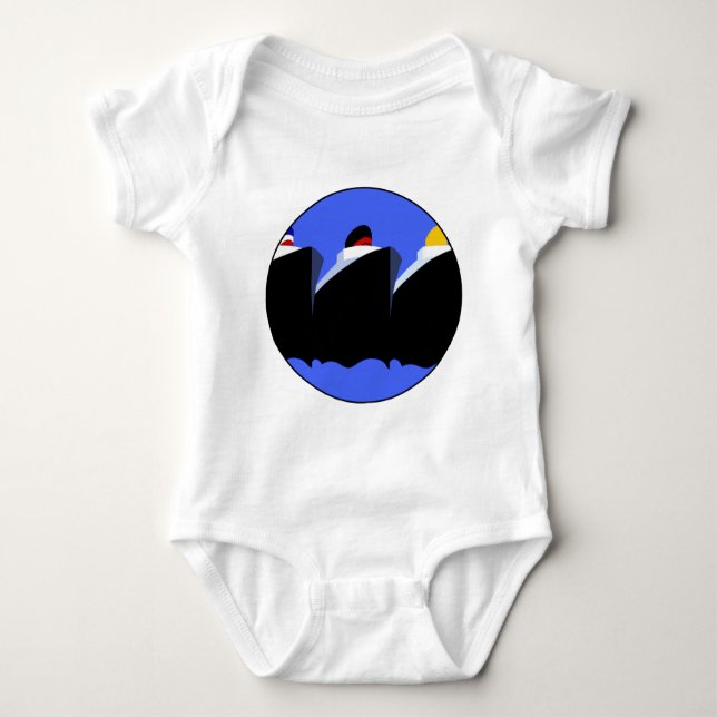 T-shirts Vintage Cruise Ship Art Deco Poster (Frente)