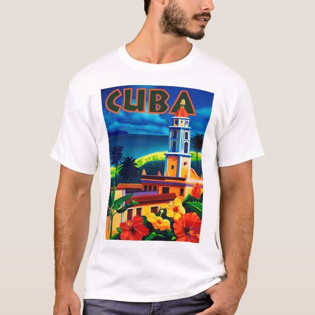 T-shirts Vintage Cuba Viagem (Frente)