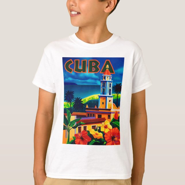 T-shirts Vintage Cuba Viagem (Frente)