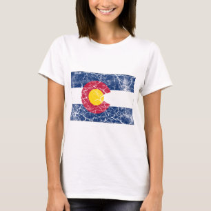T-shirts Vintage da bandeira do estado de Colorado